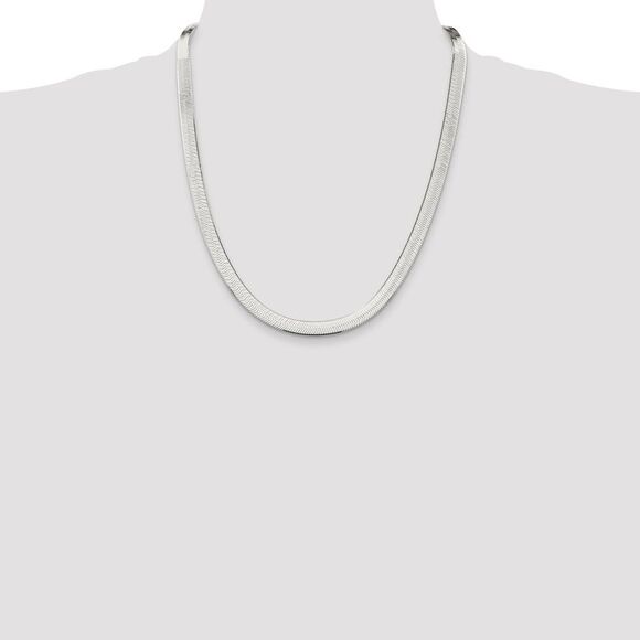 Kazi Luxury Sterling Silver 7mm Magic Herringbone Chain